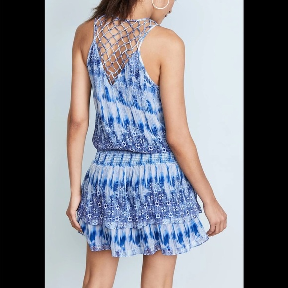 Ramy Brook Jordana Silk Blue and White Mini Dress XS - Picture 2 of 12